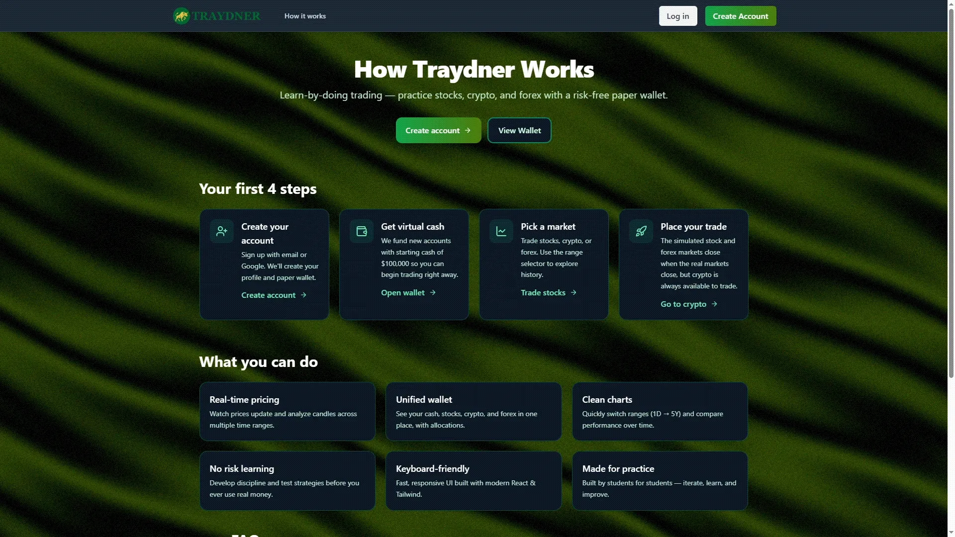 Traydner How It Works page