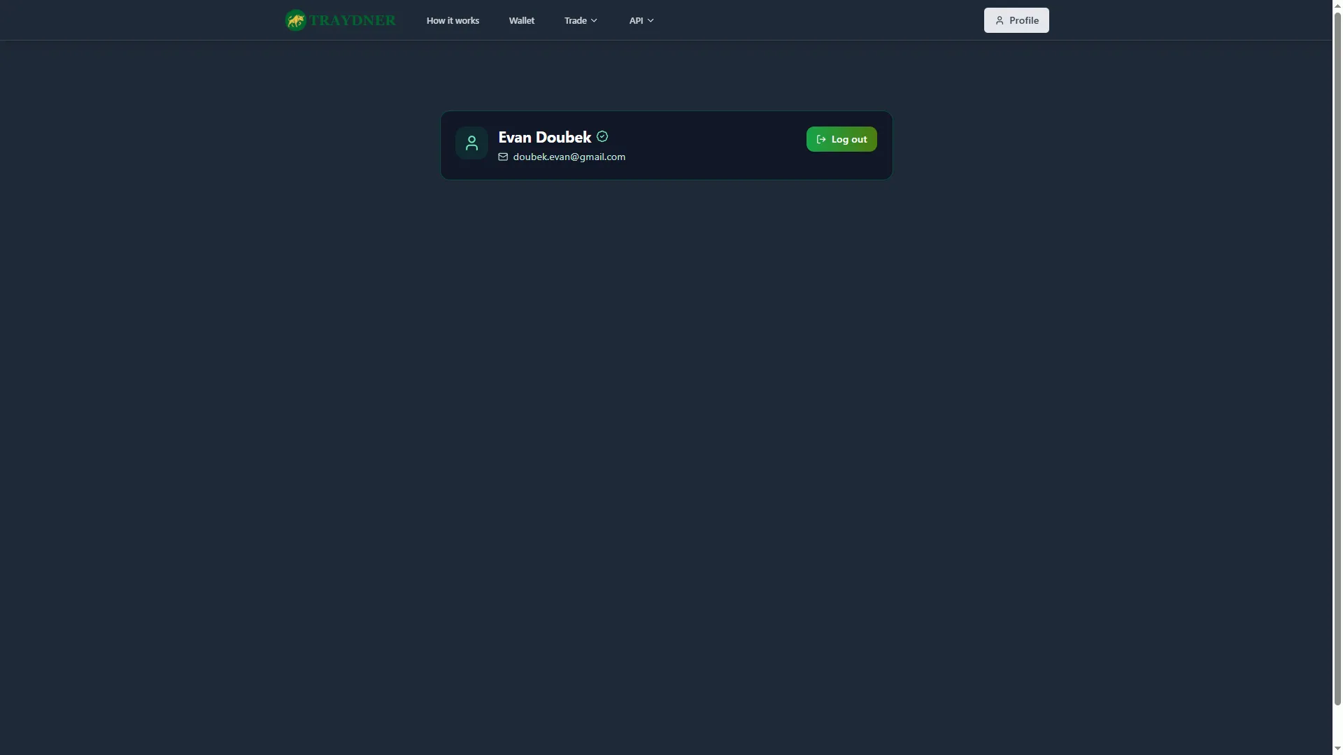 Traydner profile page